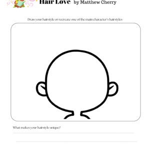 Hair Love' Activity Sheets - creative hairstyle design sheet for kids, inspired by Matthew A. Cherry's book